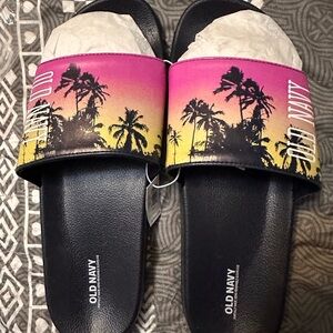 Old Navy Sunset Palm Slide Sandals